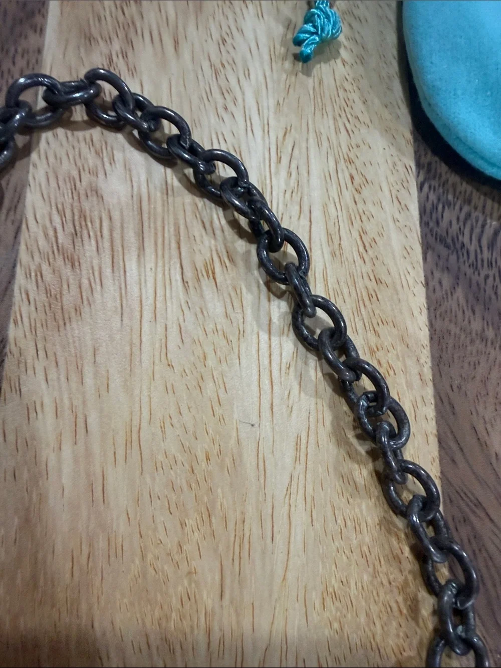 Tiffany & Co. Men’s Oxidized Silver-Tone Chain Necklace with Turquoise Pouch